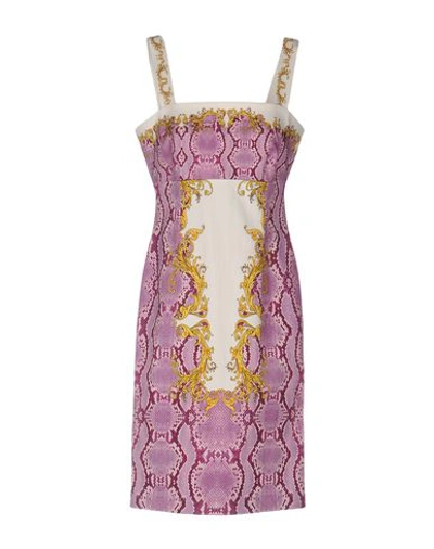 Shop Angelo Marani Woman Mini Dress Purple Size 8 Cotton, Viscose, Elastane