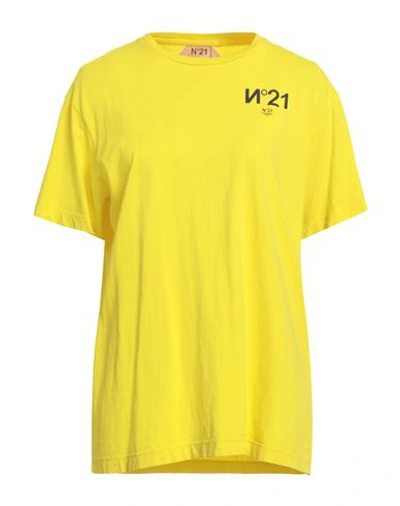 Shop N°21 Woman T-shirt Yellow Size 10 Cotton