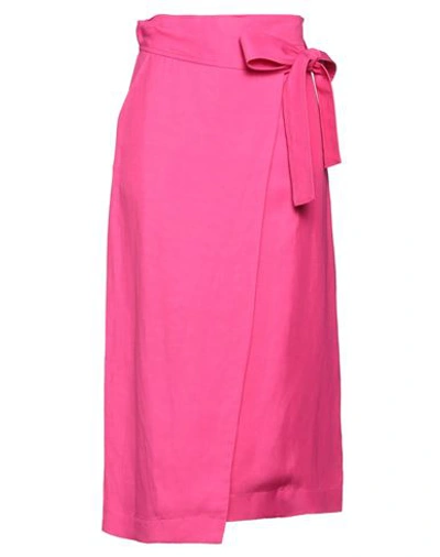 P.a.r.o.s.h P. A.r. O.s. H. Woman Midi Skirt Magenta Size M Viscose, Linen In Magenta