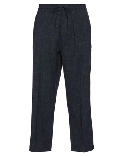 Shop The Seafarer Man Pants Midnight Blue Size 36 Wool, Linen