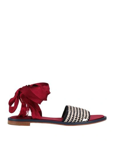 Shop Giorgio Armani Woman Sandals Midnight Blue Size 8 Acetate, Cotton