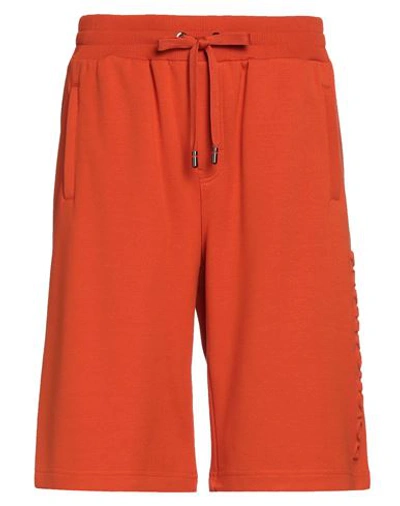 Shop Dolce & Gabbana Man Shorts & Bermuda Shorts Orange Size 30 Cotton, Polyester