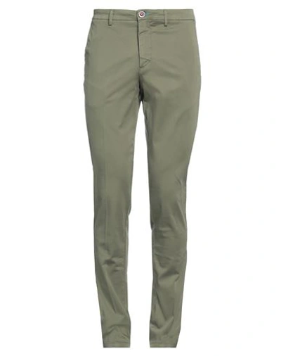 Shop Dimattia Man Pants Military Green Size 40 Cotton, Elastane