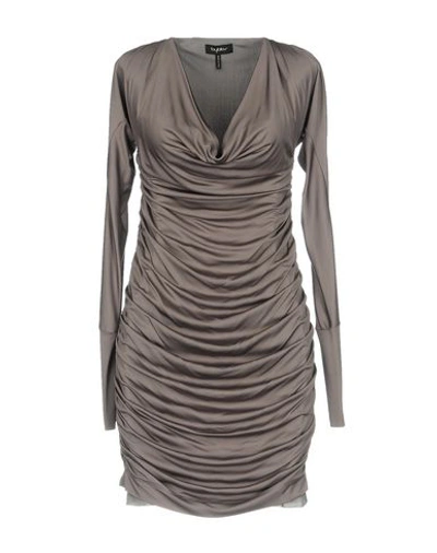 Shop Byblos Woman Mini Dress Lead Size 6 Viscose In Grey