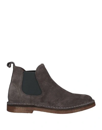 Shop Cafènoir Man Ankle Boots Lead Size 9 Soft Leather In Grey