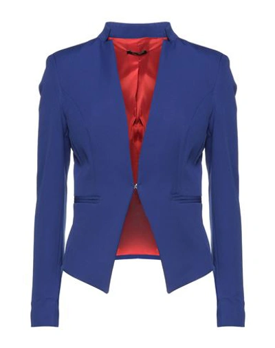Shop Hanita Woman Blazer Bright Blue Size 14 Polyester, Elastane