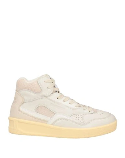 Shop Jil Sander Woman Sneakers Light Grey Size 6 Textile Fibers, Soft Leather