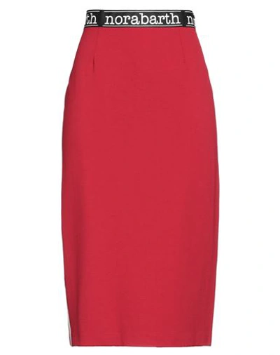 Nora Barth Woman Midi Skirt Red Size 4 Textile Fibers In Red