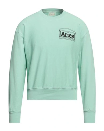 Aries Man Sweatshirt Light Green Size Xl Cotton In Green