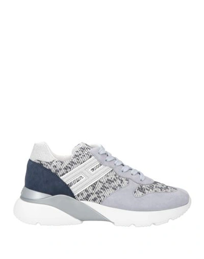 Hogan Woman Sneakers Grey Size 8 Textile Fibers, Soft Leather In Grey