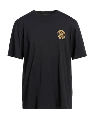 Shop Roberto Cavalli Man T-shirt Black Size M Cotton