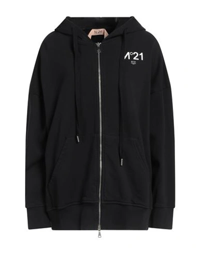 Shop N°21 Woman Sweatshirt Black Size 4 Cotton