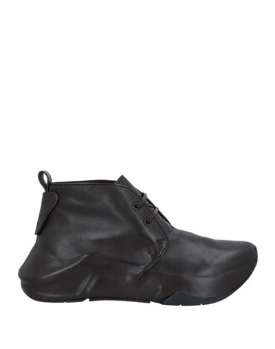 Shop Giorgio Armani Man Ankle Boots Dark Brown Size 8 Soft Leather