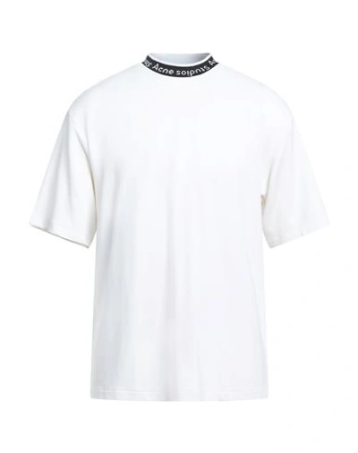 Shop Acne Studios Man T-shirt Off White Size Xs Viscose, Nylon, Elastane