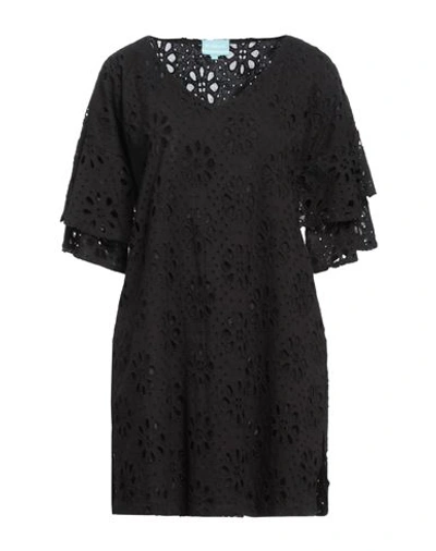 Shop Iconique Woman Mini Dress Black Size Xl Cotton