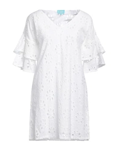 Shop Iconique Woman Mini Dress White Size Xl Cotton