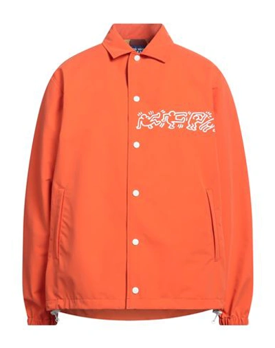 Shop Junya Watanabe Comme Des Garçons Man Shirt Orange Size L Nylon, Polyester
