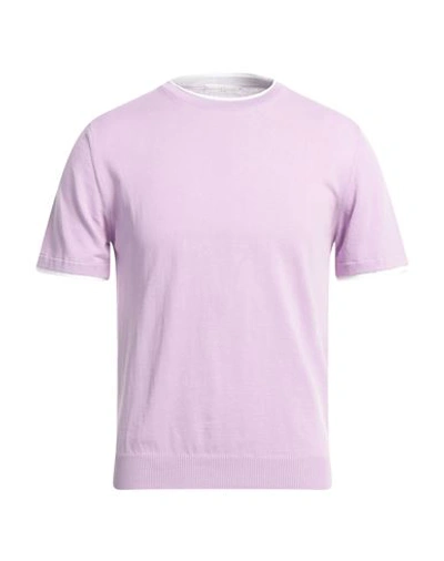 Shop Daniele Fiesoli Man Sweater Lilac Size Xxl Cotton In Purple