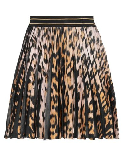 Shop Roberto Cavalli Woman Mini Skirt Beige Size 8 Virgin Wool, Viscose, Polyester, Polyacrylic
