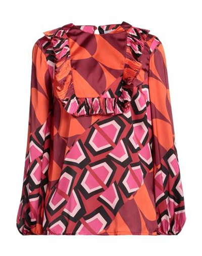 Frase Francesca Severi Woman Blouse Orange Size 6 Polyester In Orange