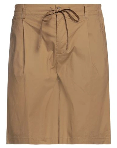 Shop Grey Daniele Alessandrini Man Shorts & Bermuda Shorts Camel Size 30 Cotton In Beige