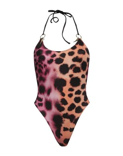 Shop Roberto Cavalli Woman One-piece Swimsuit Magenta Size S Polyester, Elastane