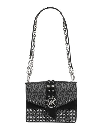 Shop Michael Michael Kors Woman Shoulder Bag Black Size - Textile Fibers