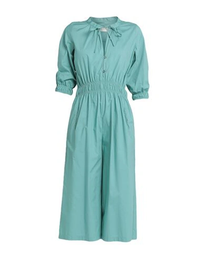 Katia Giannini Woman Jumpsuit Emerald Green Size 8 Cotton In Green