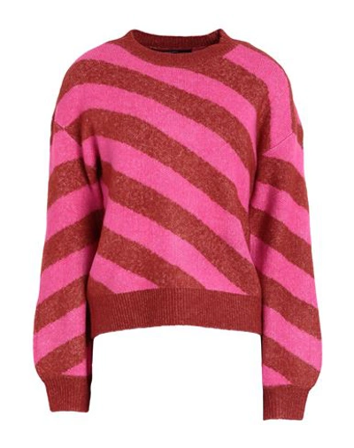 Shop Vero Moda Woman Sweater Fuchsia Size L Recycled Polyester, Acrylic, Elastane In Pink