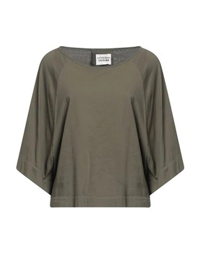 Shop Alessia Santi Woman T-shirt Military Green Size 2 Cotton