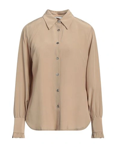 Shop Paul & Joe Woman Shirt Khaki Size 3 Silk In Beige