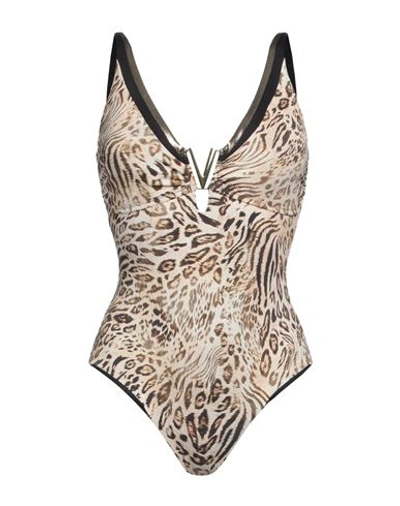 Shop Vacanze Italiane Woman One-piece Swimsuit Beige Size 12 Polyamide, Elastane