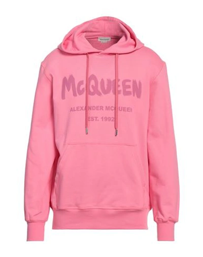 Shop Alexander Mcqueen Man Sweatshirt Pink Size L Cotton