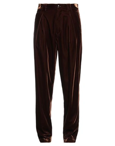 Shop Giorgio Armani Man Pants Brown Size 38 Viscose, Cupro, Elastane