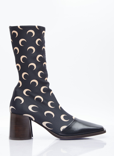 Shop Marine Serre Regenerated Moon Jersey Ankle Boots In Black