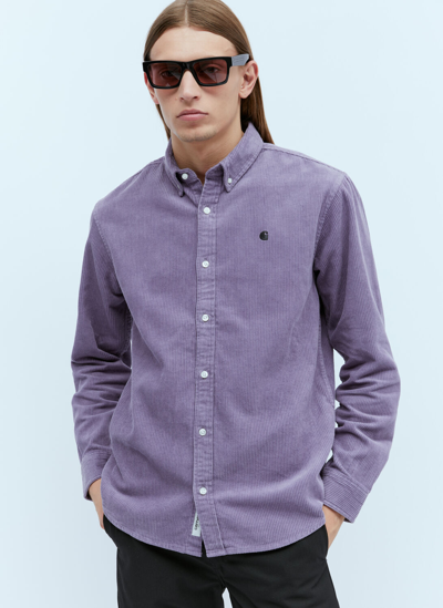 Shop Carhartt Madison Corduroy Shirt In Purple