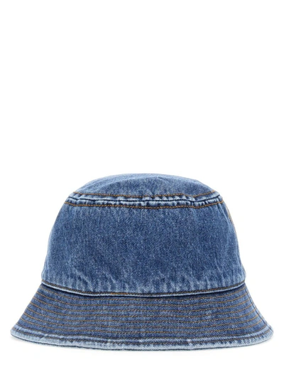 Shop Alexander Wang Denim Bucket Hat In Blue