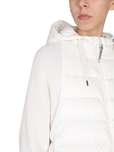 Shop Brunello Cucinelli Down Jacket With Hood In White