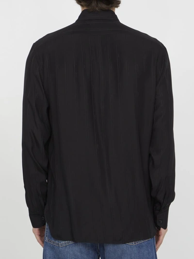 Shop Saint Laurent Cassandre Striped Shirt In Black