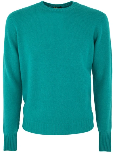 Shop Drumohr Long Sleeve Crew Neck Sweater Clothing In Green