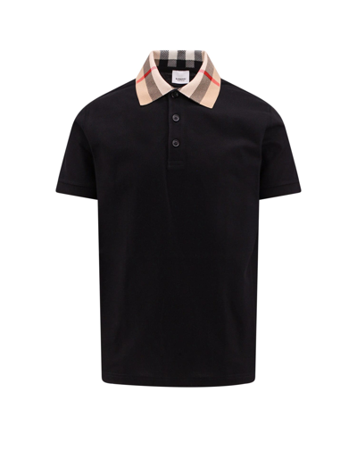 Shop Burberry Polo Shirt In Black