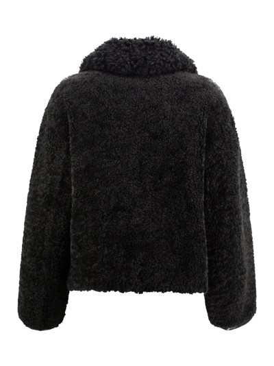 Shop Stand Studio Joann Faux-shearling Coat In Black