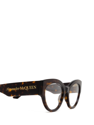 Shop Alexander Mcqueen Am0435o Havana Glasses