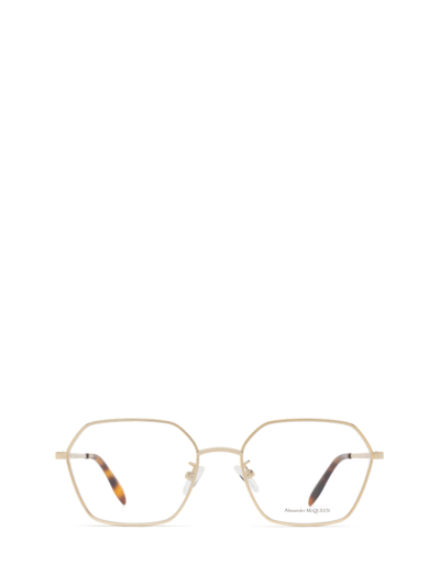 Shop Alexander Mcqueen Am0437o Gold Glasses