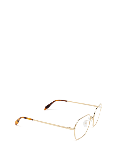 Shop Alexander Mcqueen Am0437o Gold Glasses