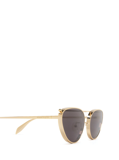 Shop Alexander Mcqueen Am0424s Gold Sunglasses