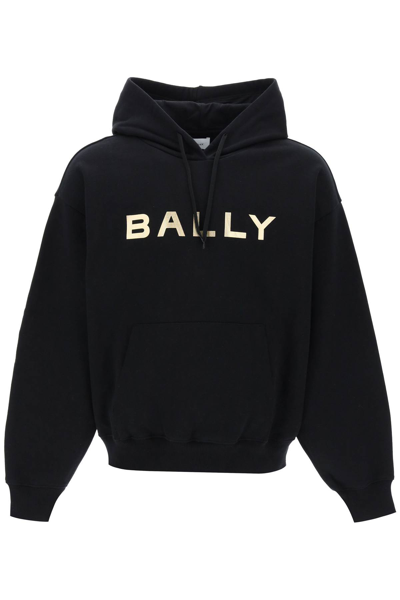 Shop Bally Metallic Logo Hoodie In Black (black)