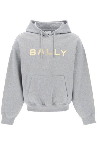 Shop Bally Metallic Logo Hoodie In Grey Melange (grey)