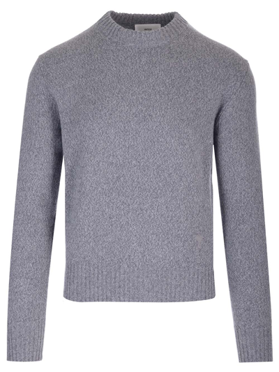 Shop Ami Alexandre Mattiussi Cashmere And Wool Sweater In Grey