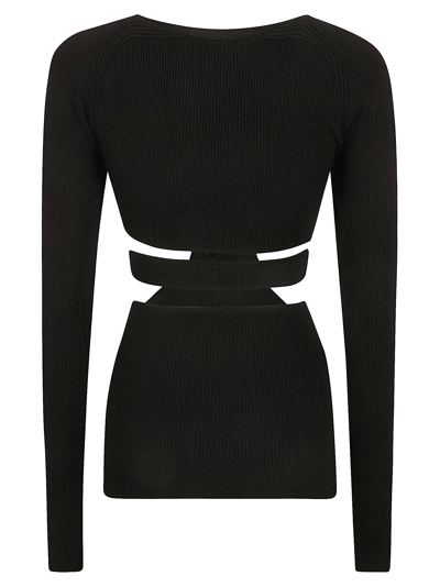 Shop Nensi Dojaka Cut-out Detail Longsleeved Knit Top In Black